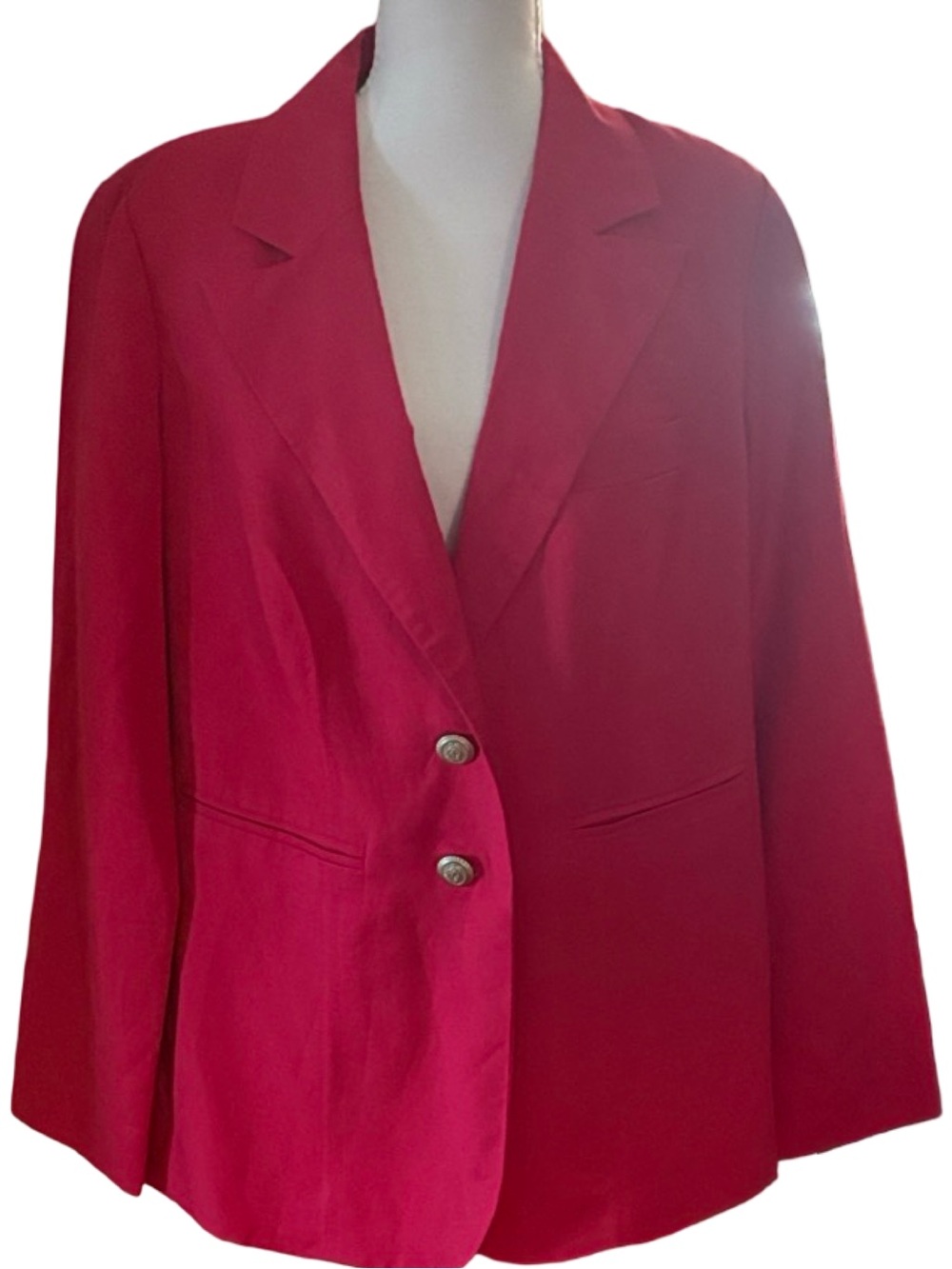 JG HOOK Red Linen Blend Blazer Size 16W